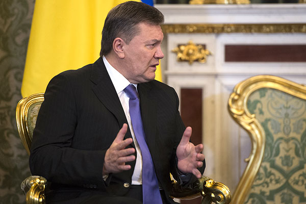Президент Украины Виктор Янукович во время встречи в Кремле.