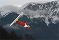 Павел Кротов (Россия) в квалификации соревнований по лыжной акробатике на XXII зимних Олимпийских играх в Сочи.