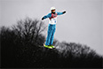 Антон Кушнир (Белоруссия) в квалификации соревнований по лыжной акробатике на XXII Зимних Олимпийских играх в Сочи.