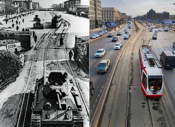 Ленинград. Московский проспект в дни блокады города.
Санкт-Петербург. Вид на Московский проспект.