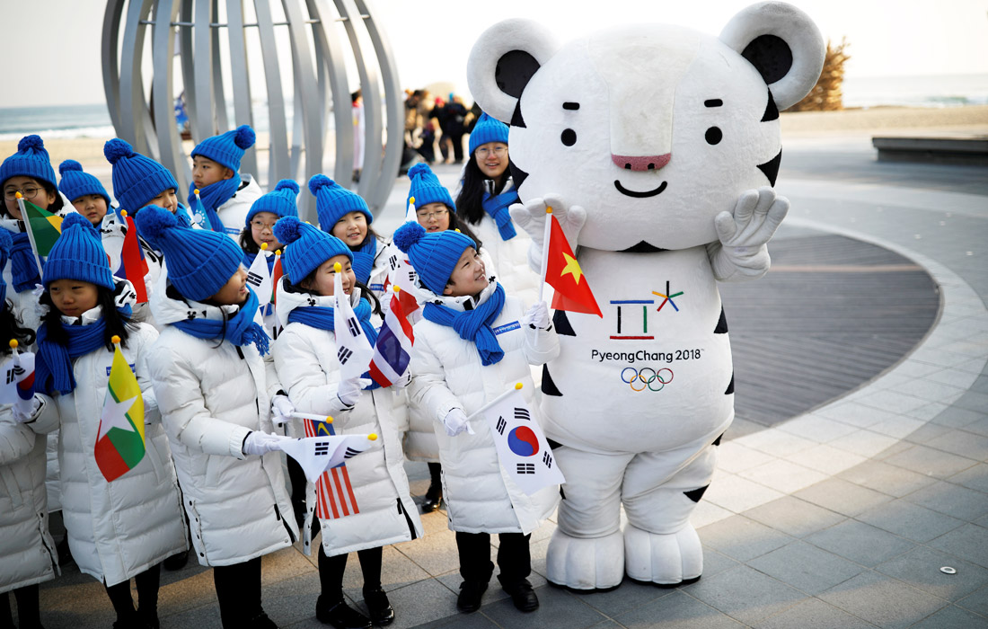Талисман зимних Олимпийских игр в Южной Корее - белый тигр по имени Сухоран (Soohorang)