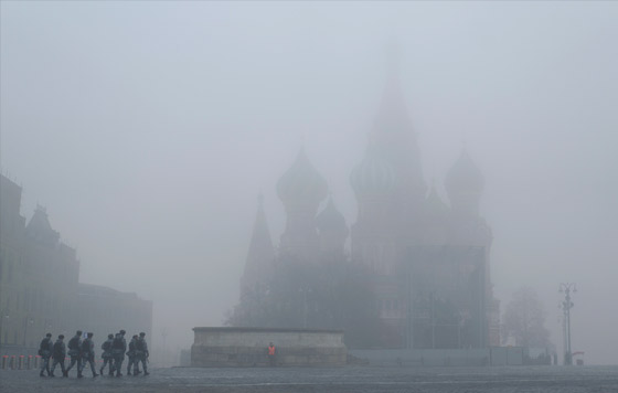 Туман накрыл Москву