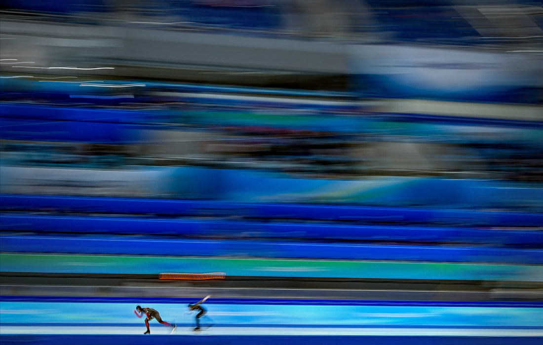 Соревнования по конькобежному спорту на 1500 метров среди мужчин