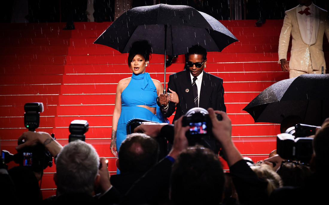 Певица Рианна и рэпер A$AP Rocky на премьере фильма "Рай и ад"