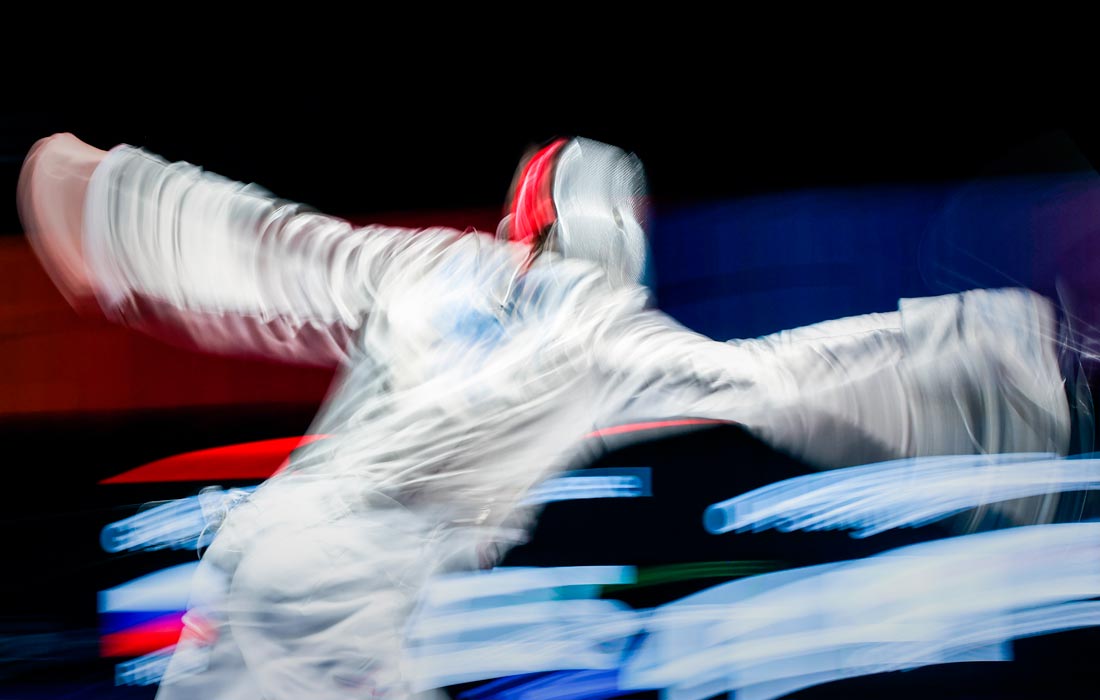 Российский саблист Павел Граудынь на Чемпионате мира по фехтованию в Гонконге