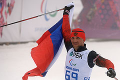 Российские биатлонисты заняли весь пьедестал в гонке на Паралимпиаде