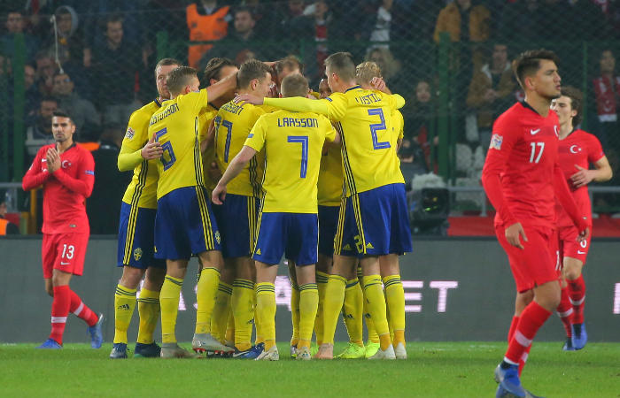 Сборная Швеции победила Турцию в матче Лиги наций УЕФА