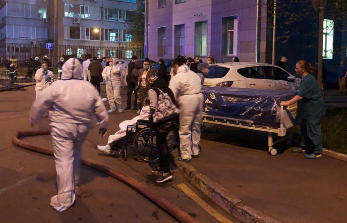 Пожар возник в корпусе для больных COVID-19 в московской больнице имени Спасокукоцкого Пожар возник в корпусе для больных COVID-19 в московской больнице имени Спасокукоцкого