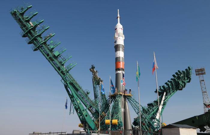 Ракета с пилотируемым кораблем "Союз МС-18" стартует с Байконура Ракета с пилотируемым кораблем "Союз МС-18" стартует с Байконура
